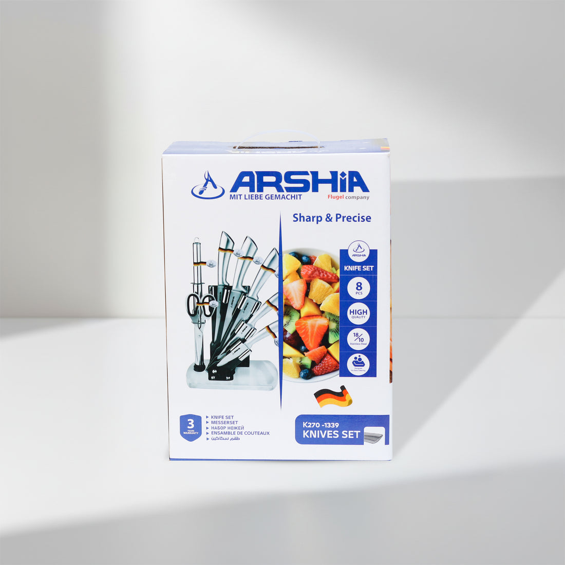 Arshia 8-Piece Knife Set with Stand (Model K270-1339)