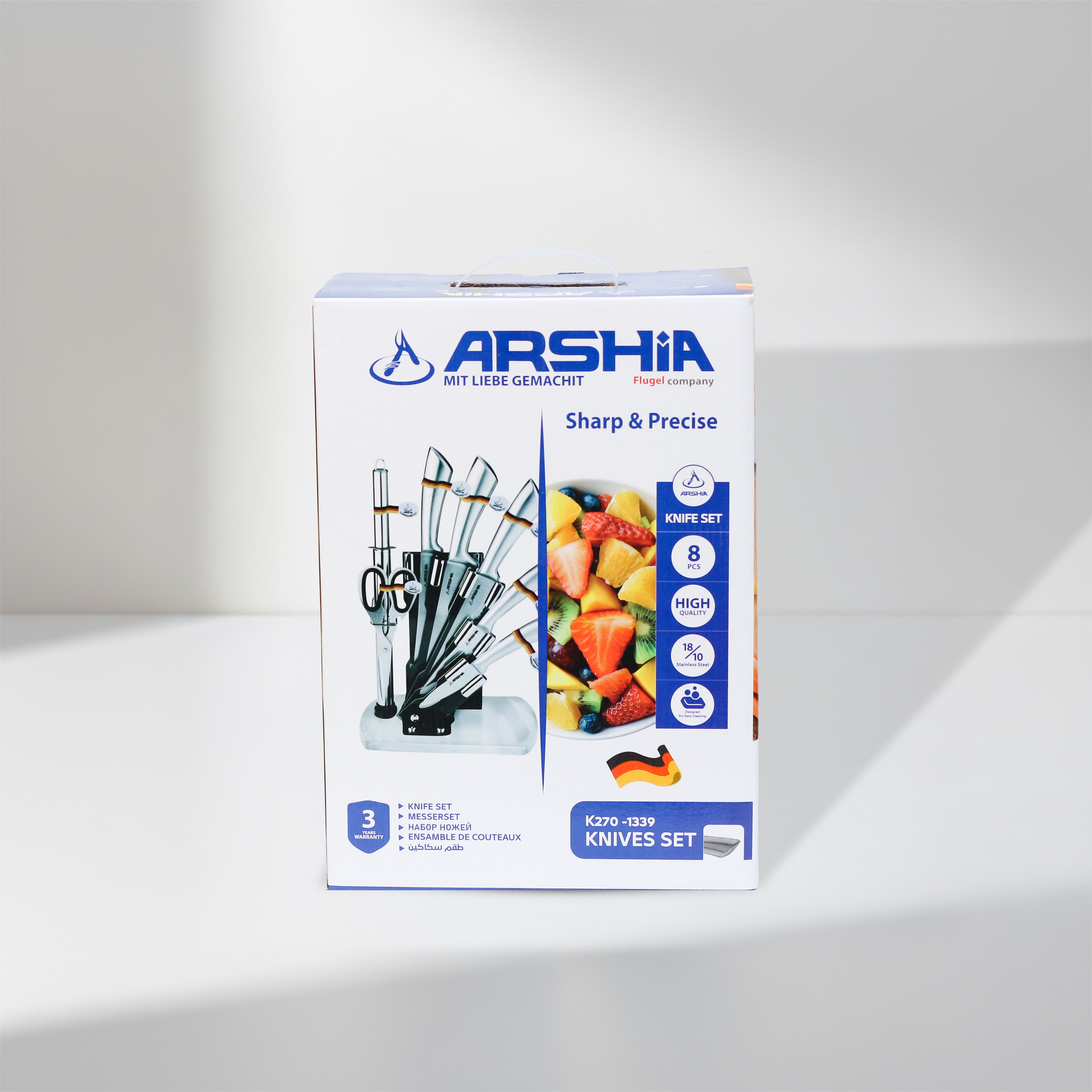 Arshia 8-Piece Knife Set with Stand (Model K270-1339)