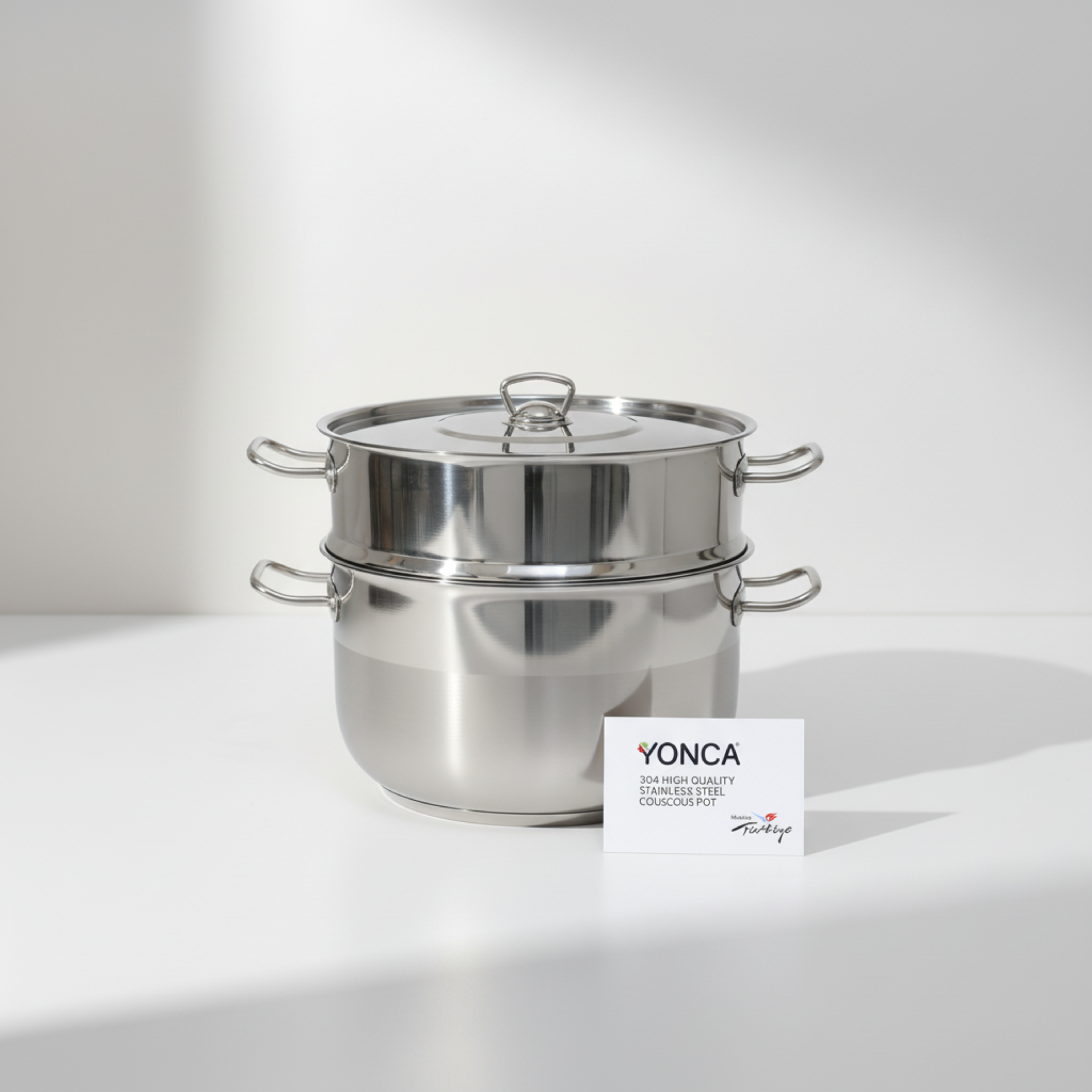 YONCA 304 High-Quality Stainless Steel Couscous Pot & Steamer (32 cm) – Made in Türkiye
