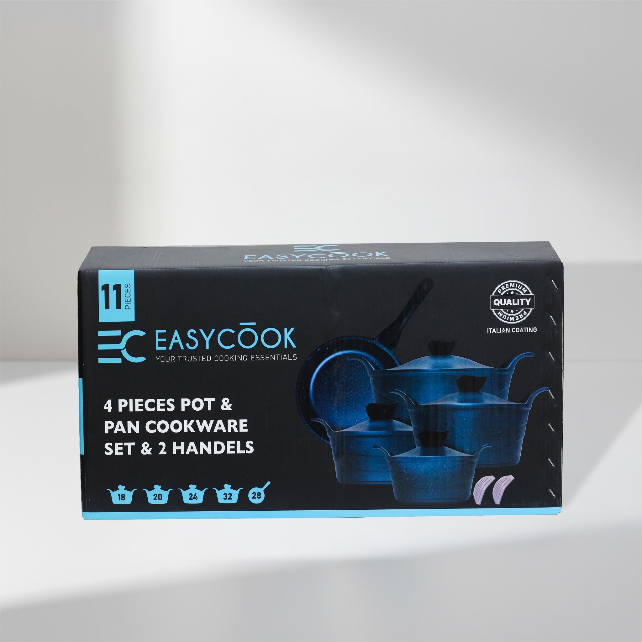 EasyCook 11-Piece Pot & Pan Cookware Set with Detachable Handles