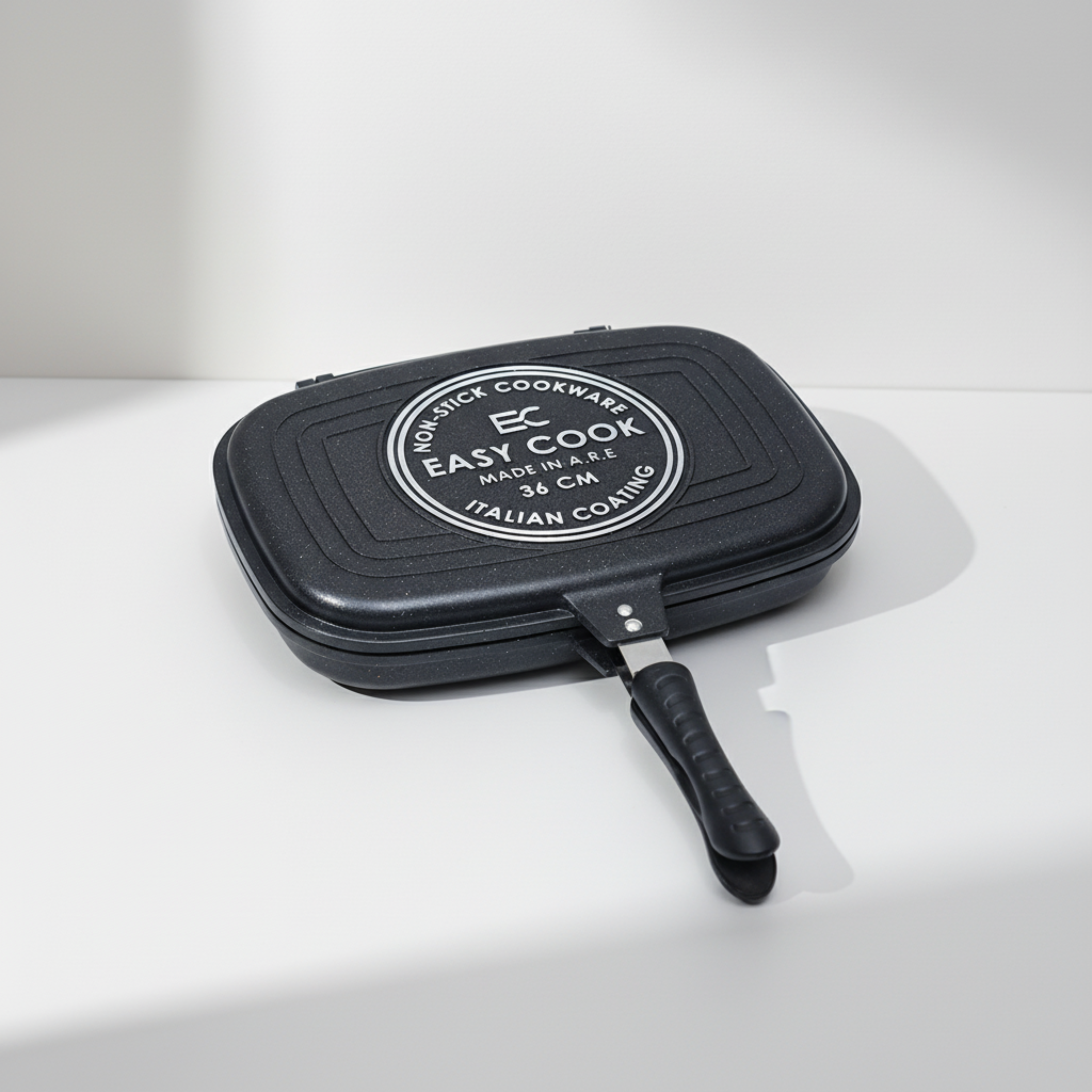 EasyCook 36 cm Double Frypan & Grill with Premium Italian Non-Stick Coating