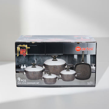 Fast by Aktef 9-Piece Non-Stick Granite Cookware Set