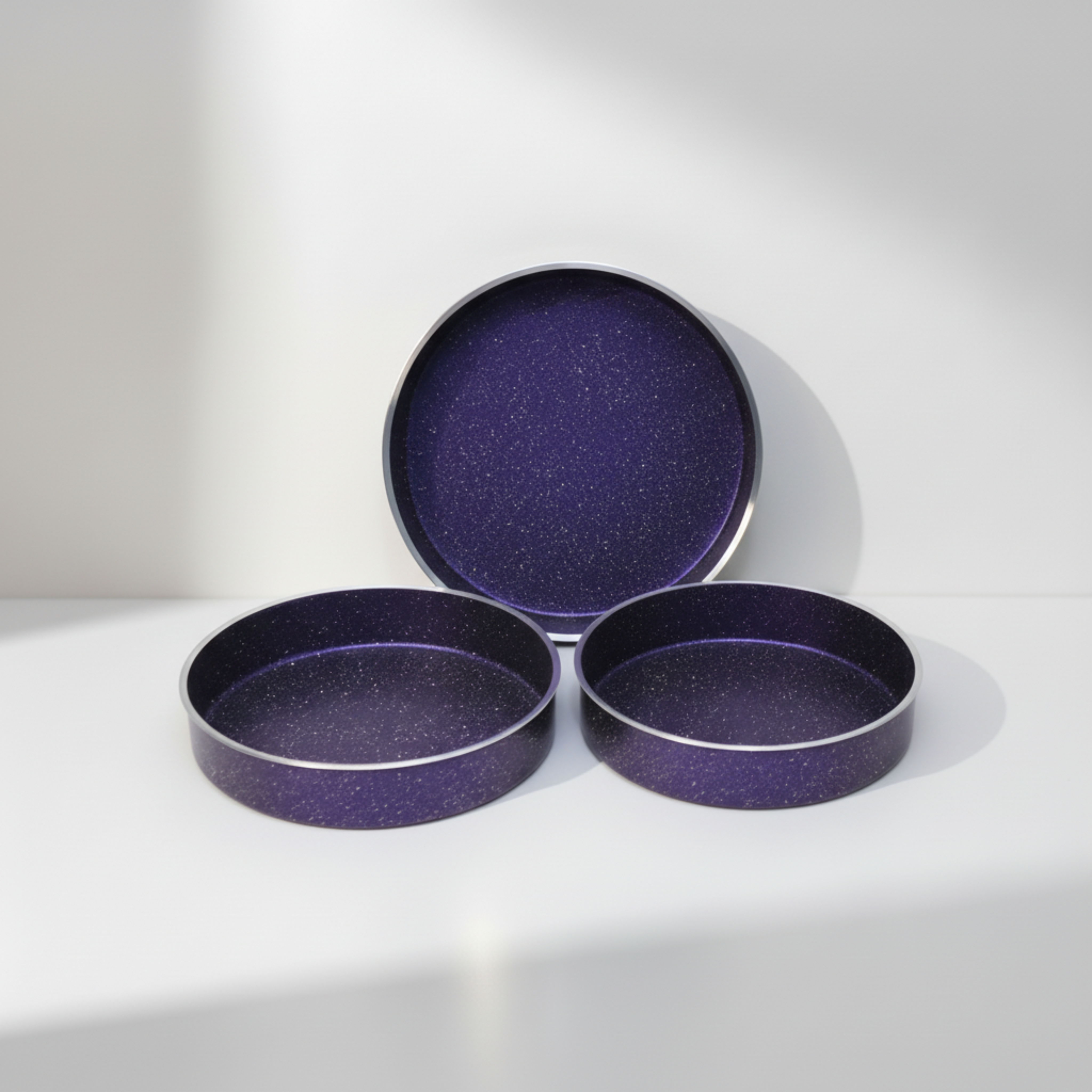 Bonetti 3-Piece Non-Stick Round Tray Set – 28 / 30 / 32 cm