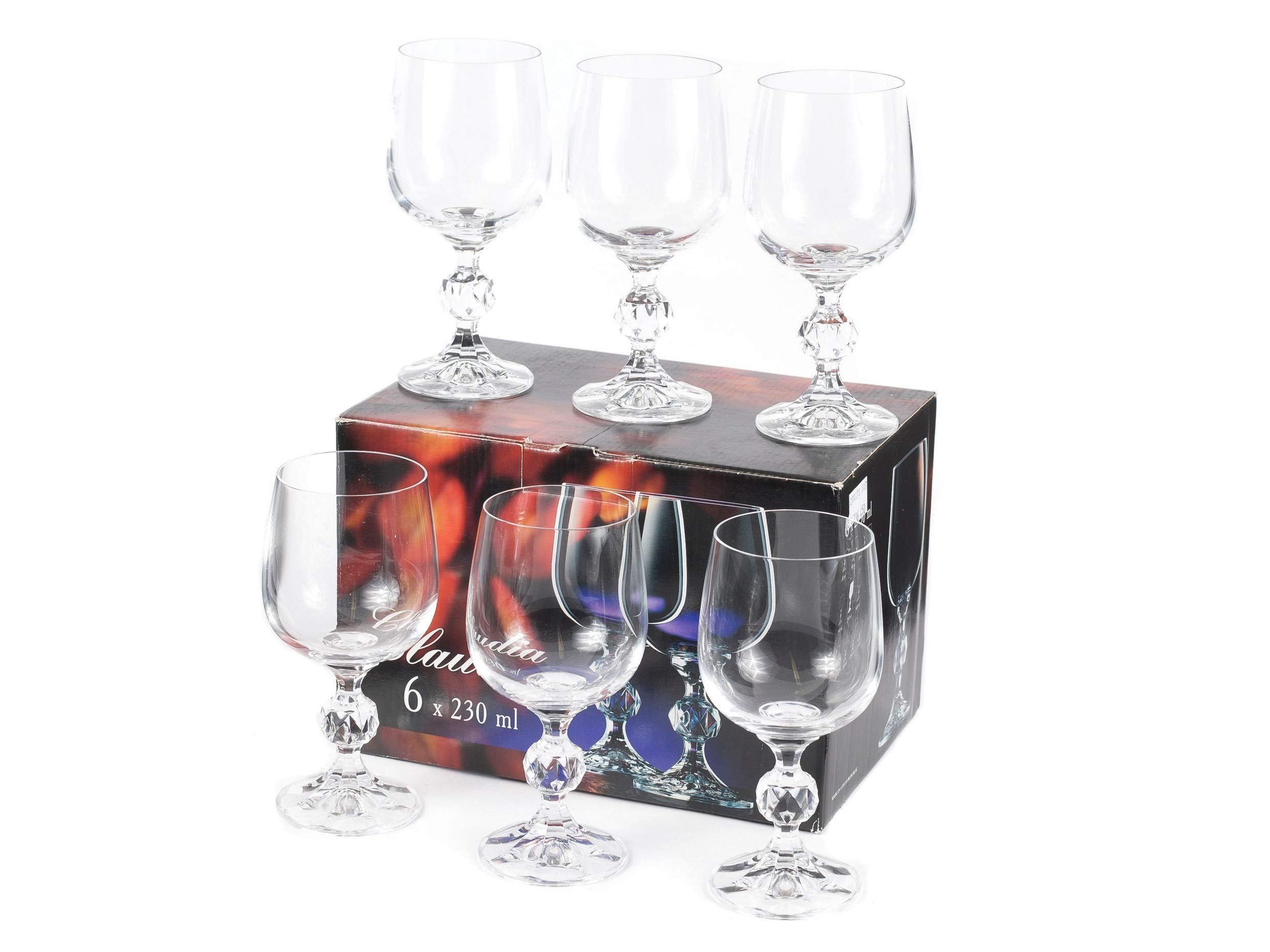 6-Piece Crystal Glass Goblet Set – Claudia Collection (150 ml) 🥂✨