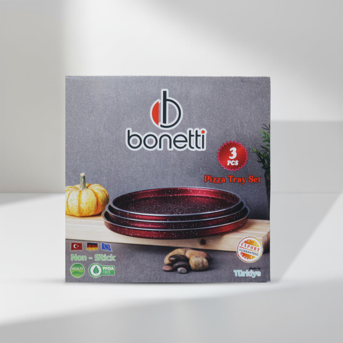 Bonetti 3-Piece Non-Stick Pizza Tray Set